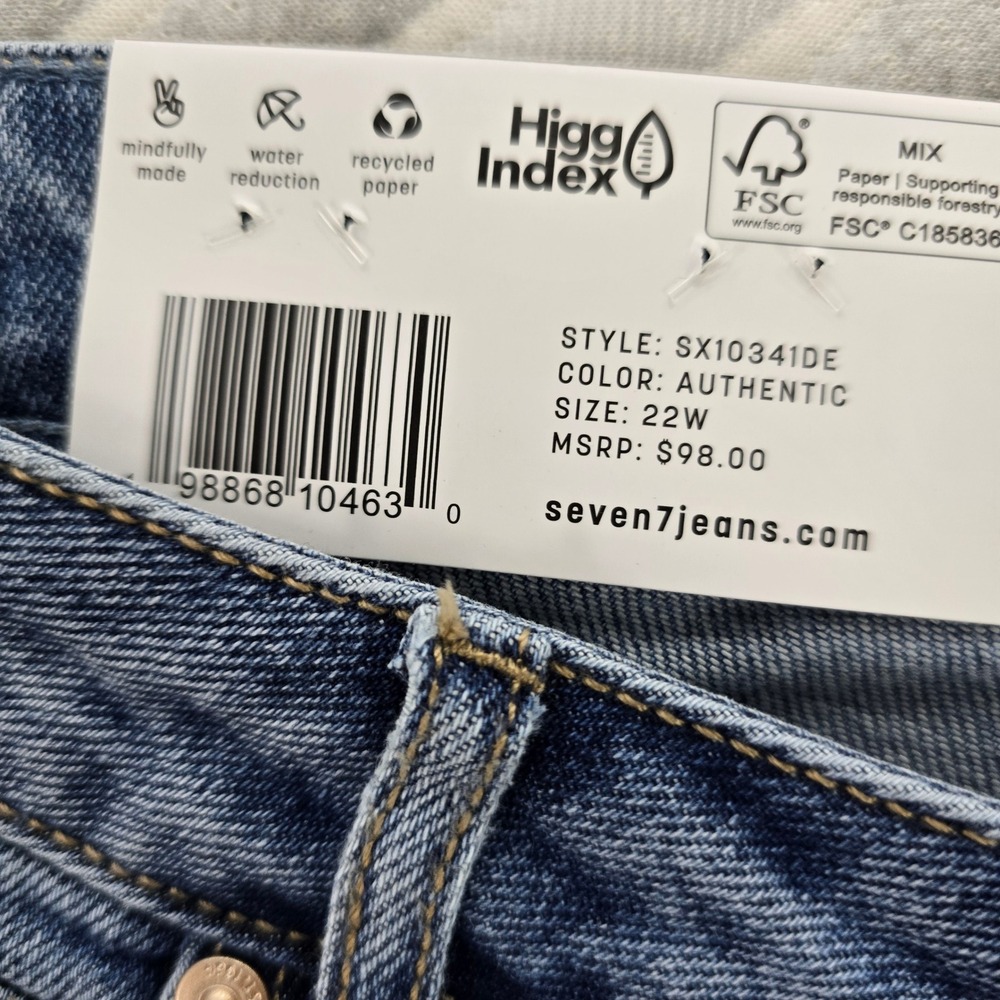 Seven7 Loose Straight Jean Womens 22W Authentic Blue High Rise SX10341DE NWT - Picture 7 of 8